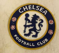 A modern painted cast metal sign "Chelsea Football Club", 24.