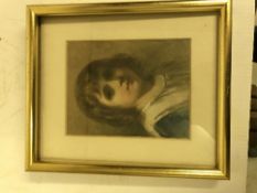 19TH CENTURY ENGLISH SCHOOL "Study of a Young Girl", initialled HA lower left,
