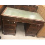 A circa 1900 mahogany double pedestal desk,