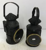 Two vintage style railway signal lamps,