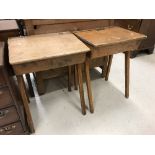 Two mid 20th Century children's school desks of typical form, 56.