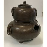 A 19th Century Chinese bronzed copper censer or incense burner,