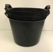 Six Plastic Forte 42 litre trug buckets