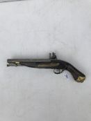 A Georgian style flintlock pistol with GR cipher and "Tower" engraved to side plate muzzle loading