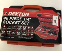 A 46 piece socket and bit set,