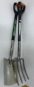 A Green Blade stainless steel digging fork and spade