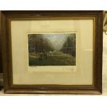 AFTER LIONEL EDWARDS "Grittleton Woods Beaufort Hunt", colour print,