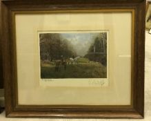 AFTER LIONEL EDWARDS "Grittleton Woods Beaufort Hunt", colour print,