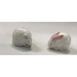 A Royal Worcester Rabbit, 4.5 cm and a Royal Worcester Rat figure, 4.