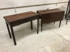 A 19th Century mahogany fold-over card table with single frieze drawer on moulded and chamfered