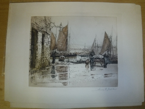 AFTER STANLEY CHARLES ROWLES "Tower Bridge", etching, signed in pencil, image size approx 20. - Image 3 of 7