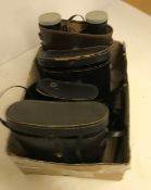 Six pairs of various binoculars including Countryman Opticron 10 x 42, Chinon RB 8 x 21,