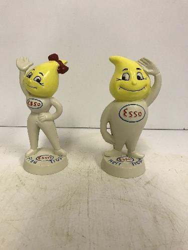 A pair of modern painted money banks "Frau Tropf Esso" and "Herr Tropf Esso",