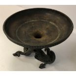A 19th Century Chinese chocolate patinated bronze pedestal bowl,