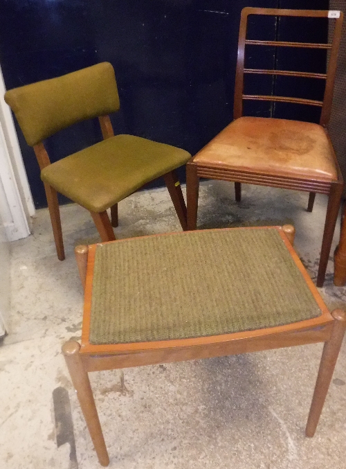 Two chairs in the style of Betty Joel/Gordon Russell and a bedside table with polished top and - Image 2 of 2