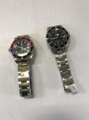 Two Rolex-style wristwatches