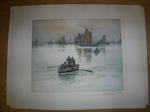 AFTER STANLEY CHARLES ROWLES "Tower Bridge", etching, signed in pencil, image size approx 20. - Image 2 of 7