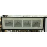 AFTER SNAFFLES "Landing his Wager", a set of four colour lithographs, framed as one,