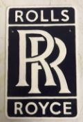 A modern painted cast metal sign "Rolls Royce",