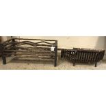 A wrought iron Chesney fire basket with wave decoration, 61 cm x 30.