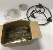 A cut glass drop chandelier (for re-assembly)