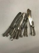 A set of six 19th Century pistol grip three prong forks,