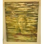 H W JOHN "Woman and Clouds", oil on canvas, signed lower right, unframed,
