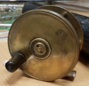 A Hardy brass Birmingham 4½" plate wind reel 10 cm