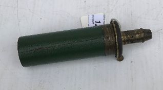 A 19th Century Sykes patent powder flask of cylinder form 14.