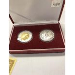 A cased set of two commemorative Beijing 2008 coins with certificates,