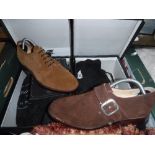 Two pairs of Samuel Windsor suede shoes,