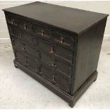 An oak chest in the Jacobean style,