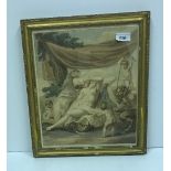 AFTER I B CIPRIANI "Classical Scene with Fawn and Cherubs and Putti", colour engraving by M Bovis,