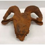 A cast iron Billie Goat head 32 cm high