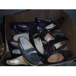 Two boxes of ladies vintage shoes