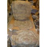 A 19th Century Aubusson style needlework salon chair seat panels CONDITION REPORTS