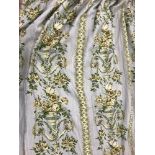 Two pairs of Jean Munro "Versailles" pattern linen type interlined curtains with fixed double