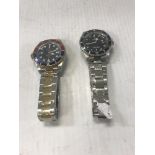 Two Rolex-style wristwatches