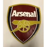 A modern painted cast iron sign inscribed "Arsenal",