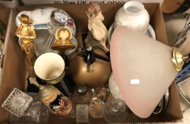 Five boxes of sundry decorative china and glass wares