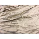 Two pairs of cream silk John Lewis thermal lined curtains with taped pencil pleat headings,