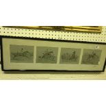 AFTER SNAFFLES "Landing his Wager", a set of four colour lithographs, framed as one,