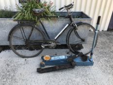 One vintage gentleman's Raleigh bicycle together a carjack CONDITION REPORTS Please