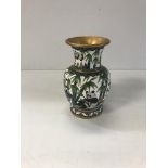 A Chinese cloisonne "Panda" design vase with bamboo and prunus blossom decoration,