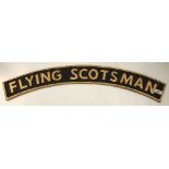 A large cast metal and painted "Flying Scotsman" name plate (reproduction) 90 cm wide