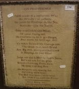 A silk work poem “On Providence” by Mary Rising 1832 CONDITION REPORTS Has several