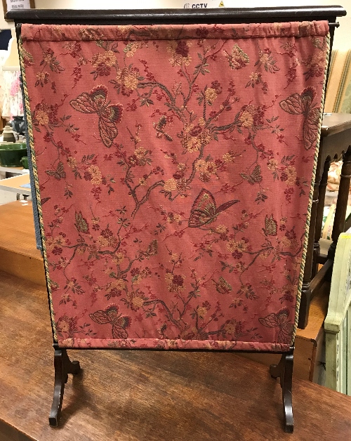 A modern oak nest of three occasional tables, a mahogany pot cupboard, fabric covered fire screen, - Image 5 of 8