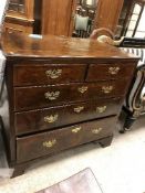 An 18th Century and later walnut chest,
