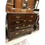 An 18th Century and later walnut chest,