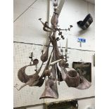 A wire base papier-mache and plaster framed modern abstract chandelier CONDITION REPORTS